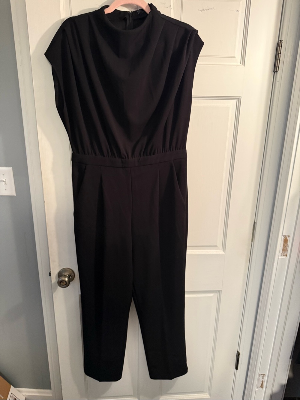 Express Black Cap-Sleeve Jumpsuit